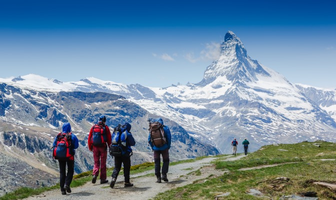 Hikers on the Haute Route